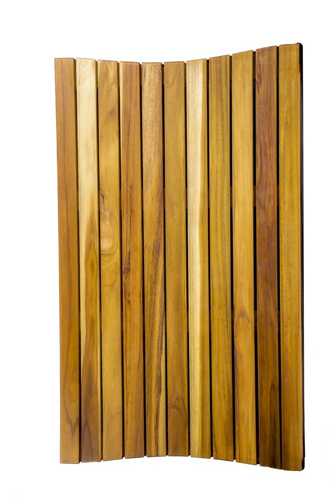Alfombra de baño antideslizante de teca marrón de 31"