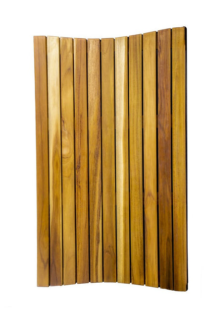 Alfombra de baño antideslizante de teca marrón de 31"