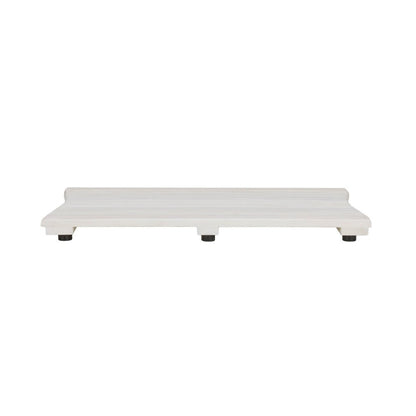 Alfombra de baño antideslizante de teca blanca de 23"