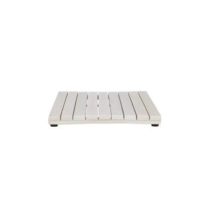 Alfombra de baño antideslizante de teca blanca de 23"