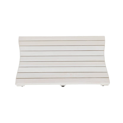 Alfombra de baño antideslizante de teca blanca de 23"