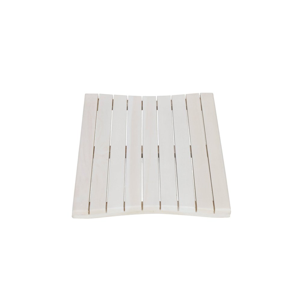 Alfombra de baño antideslizante de teca blanca de 23"