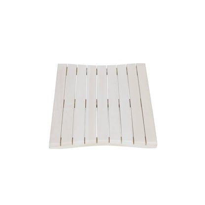 Alfombra de baño antideslizante de teca blanca de 23"
