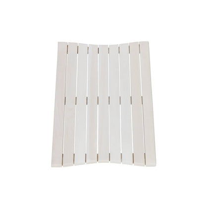 Alfombra de baño antideslizante de teca blanca de 23"