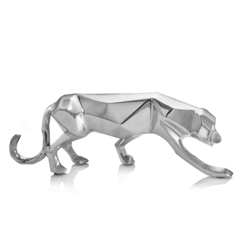 Escultura de mesa de aluminio pulido plateado de 4"