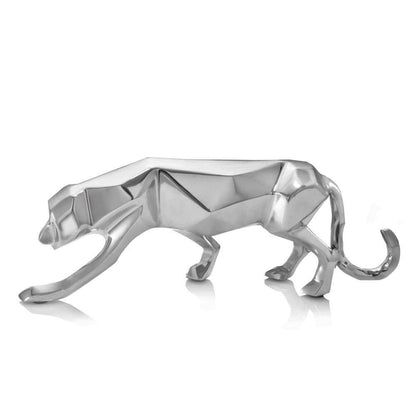 Escultura de mesa de aluminio pulido plateado de 4"