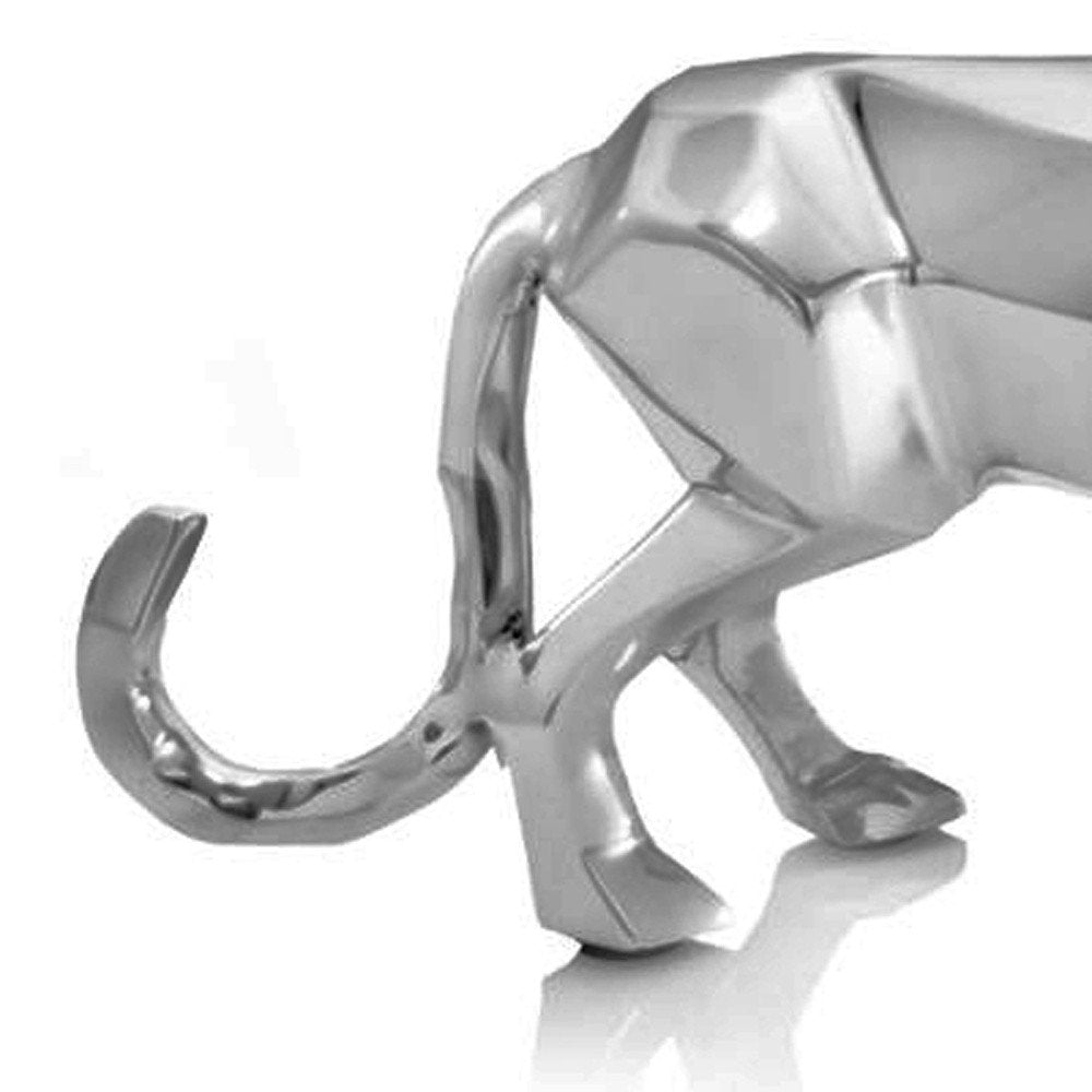 Escultura de mesa de aluminio pulido plateado de 4"