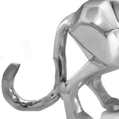 Escultura de mesa de aluminio pulido plateado de 4"