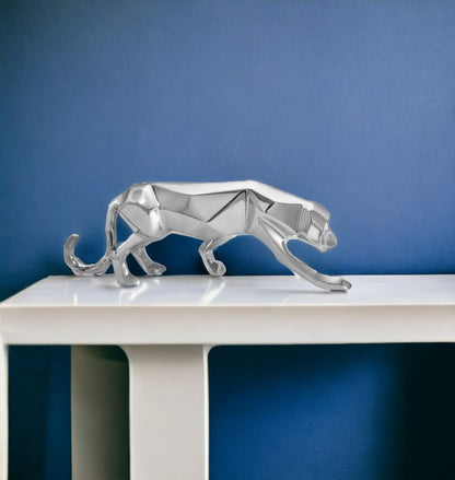 Escultura de mesa de aluminio pulido plateado de 4"