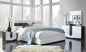 44" Gray And White Glass And Wood Mounted Accent Mirror