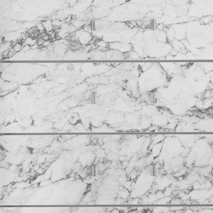 Modern White Dresser With 7 Faux Marble Detailed Front Drawer.