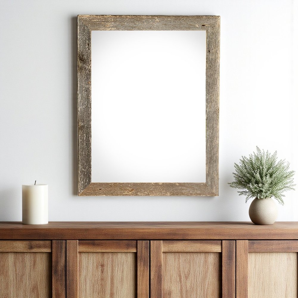 22" x 24" Gray Solid Wood Hanging Picture Frame