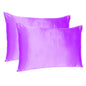 Violet Dreamy Set Of 2 Silky Satin Standard Pillowcases