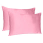 Set Of Two Pink Rose Dreamy Silky Satin Standard Pillowcases