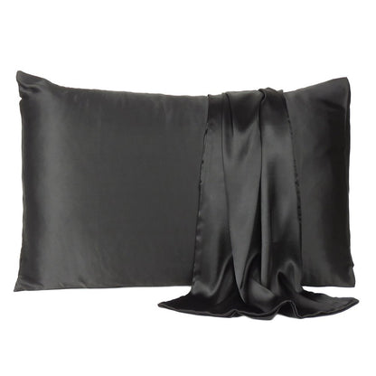 Juego de 2 fundas de almohada Queen de satén sedoso Black Dreamy