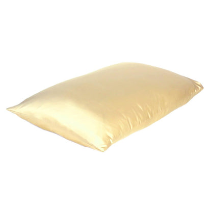 Juego de 2 fundas de almohada Queen de satén sedoso en amarillo pálido Dreamy