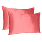 Juego de 2 fundas de almohada tamaño queen de satén sedoso Coral Dreamy