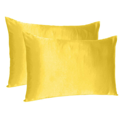 Juego de 2 fundas de almohada tamaño queen de satén sedoso Lemon Dreamy