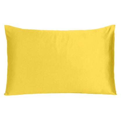 Juego de 2 fundas de almohada tamaño queen de satén sedoso Lemon Dreamy