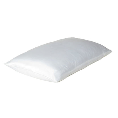 Juego de 2 fundas de almohada Queen de satén sedoso White Dreamy