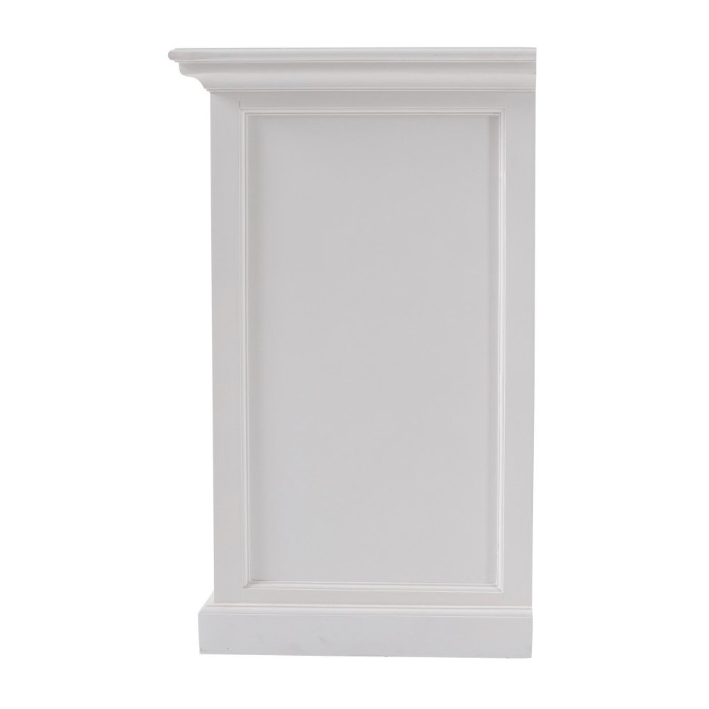 71" White Solid Wood Three Drawer Sideboard with Five Doors