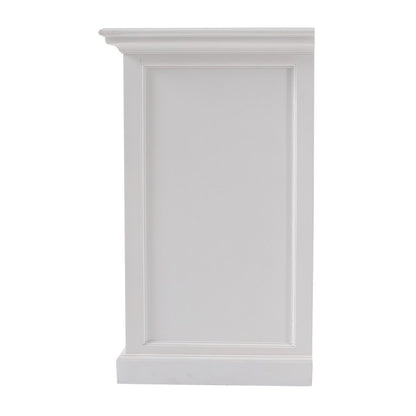 71" White Solid Wood Three Drawer Sideboard with Five Doors