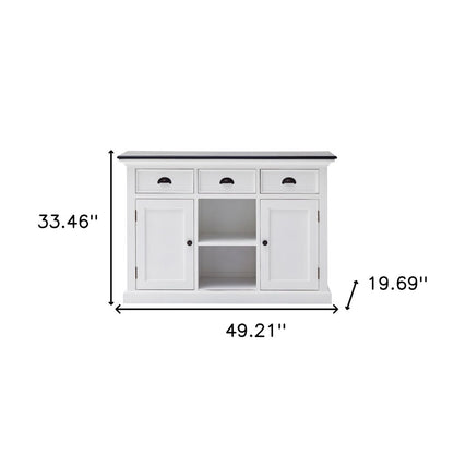 Modern Farmhouse Black And White Large Accent Cabinet