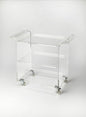 Carrito de barra con ruedas para servidor de acrílico transparente
