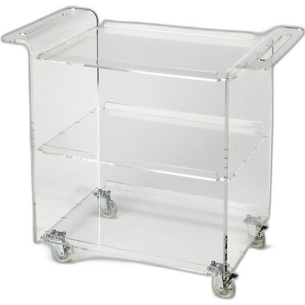 Carrito de barra con ruedas para servidor de acrílico transparente