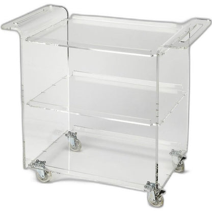 Carrito de barra con ruedas para servidor de acrílico transparente