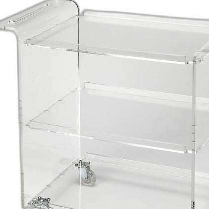 Carrito de barra con ruedas para servidor de acrílico transparente