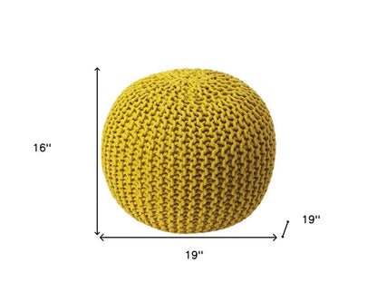 19" Gold Round Pouf Ottoman