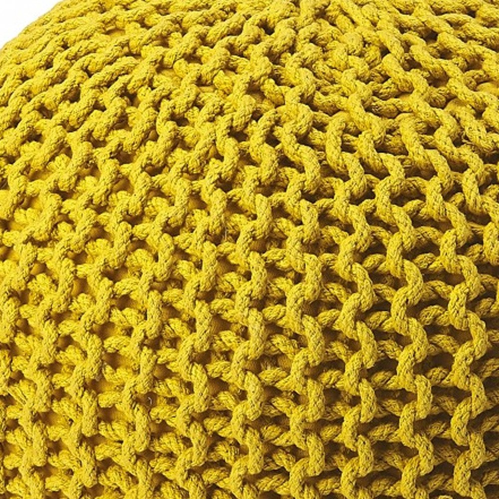 19" Gold Round Pouf Ottoman