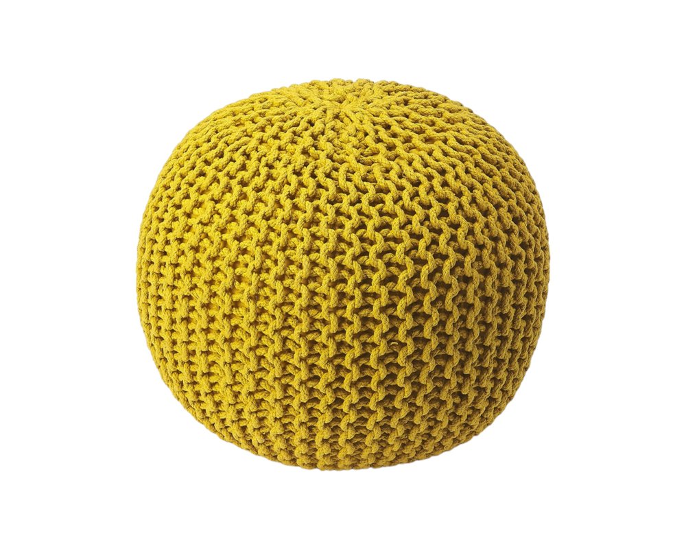 19" Gold Round Pouf Ottoman