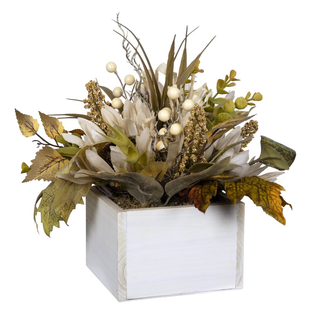 White Metal Square Planter Box