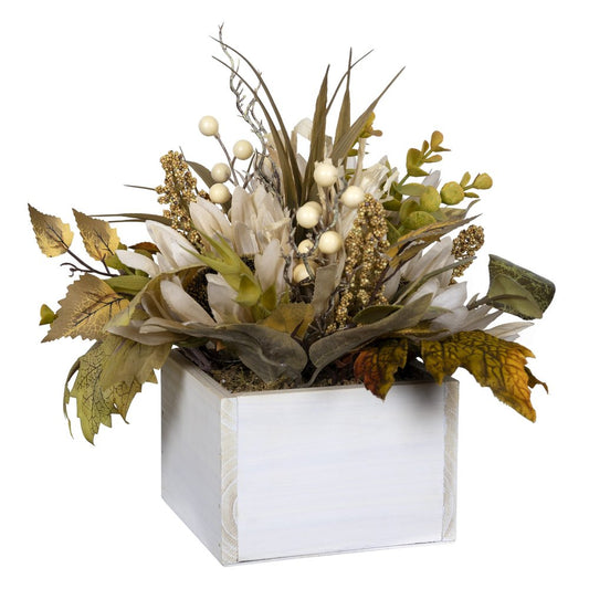 White Metal Square Planter Box