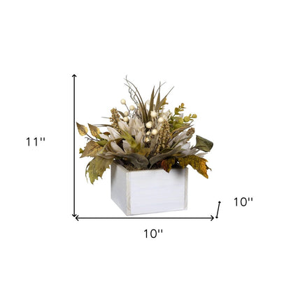White Metal Square Planter Box