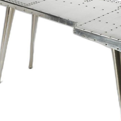 Escritorio de metal plateado de 68"