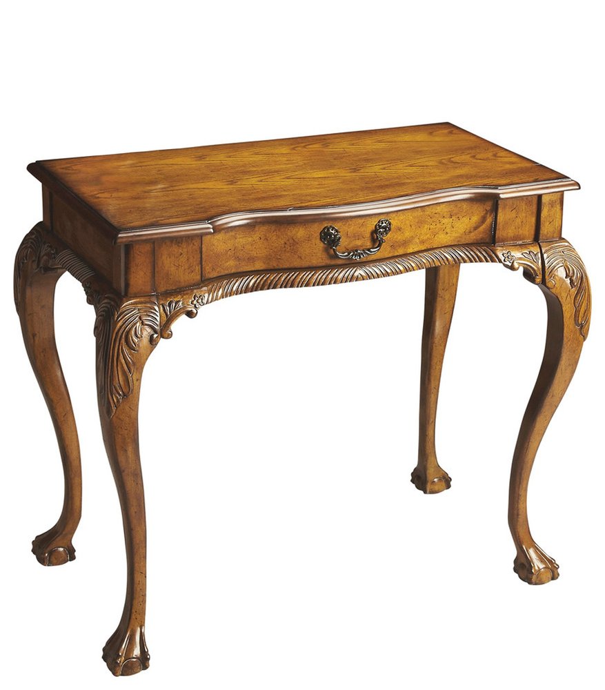 Escritorio de madera maciza marrón de 35"