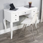 40" White Acacia Wood Writing Desk With Five Drawers