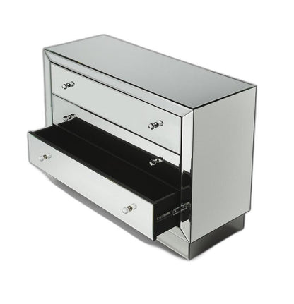 Cómoda de tres cajones de vidrio transparente de 42"