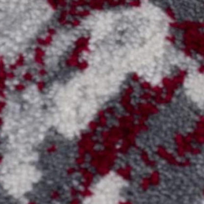 9' X 13' Red and Gray Modern Abstract Area Rug