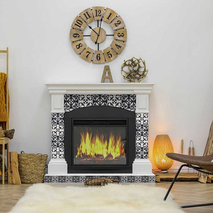8" X 8" Black And White Quatro Peel And Stick Removable Tiles