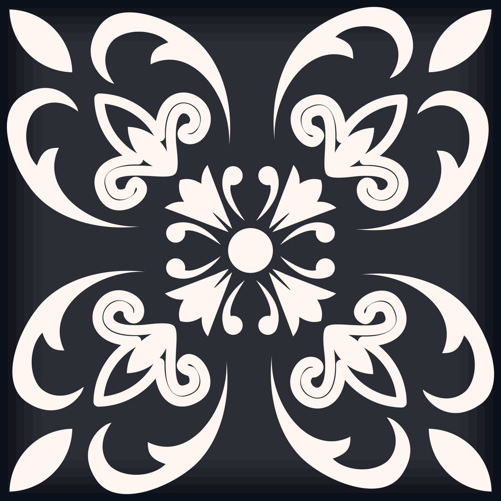 8" X 8" Black And White Quatro Peel And Stick Removable Tiles