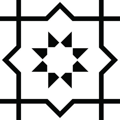 6" X 6" White And Black Sun Peel And Stick Removable Tiles