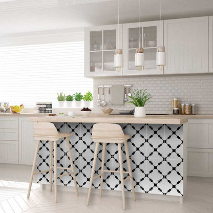 8" X 8" Black And White Tri Peel And Stick Tiles