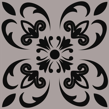 8" X 8" Light Grey And Cream Orchid Peel And Stick Removable Tiles