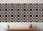 8" X 8" Intertwined Black And Cream Peel And Stick Removable Tiles