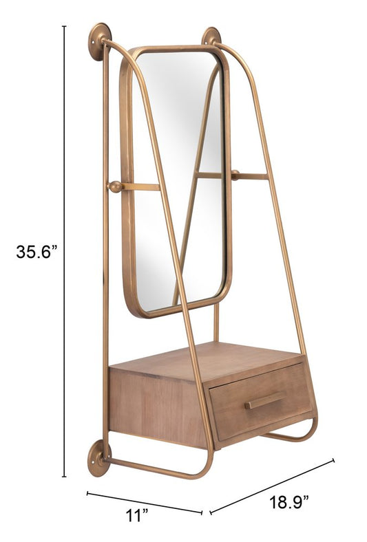 Espejo decorativo con marco de acero dorado de 36"
