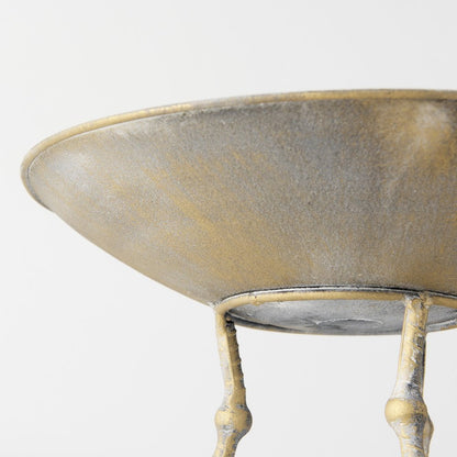 13" Gold Metal Round Centerpiece Bowl